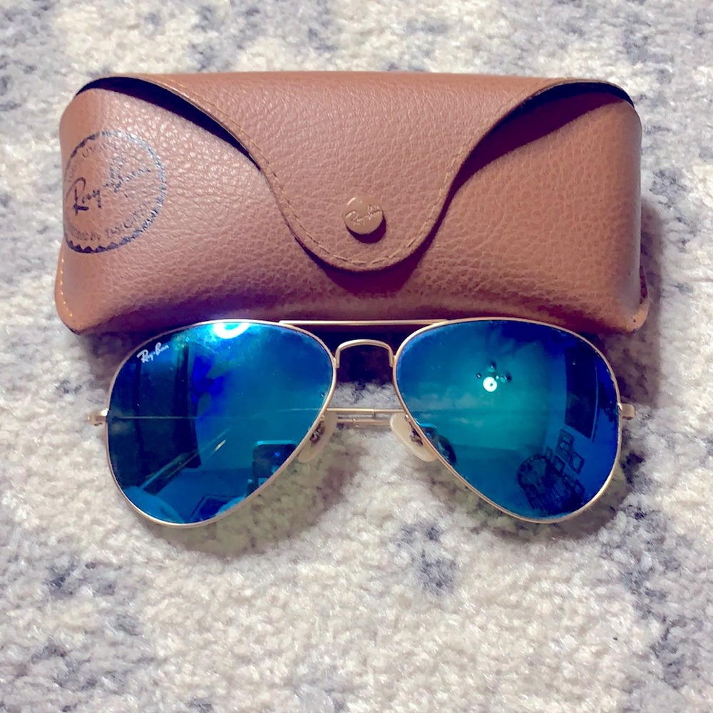 COPY - Ray ban blue flash large metal aviator sunglasses
